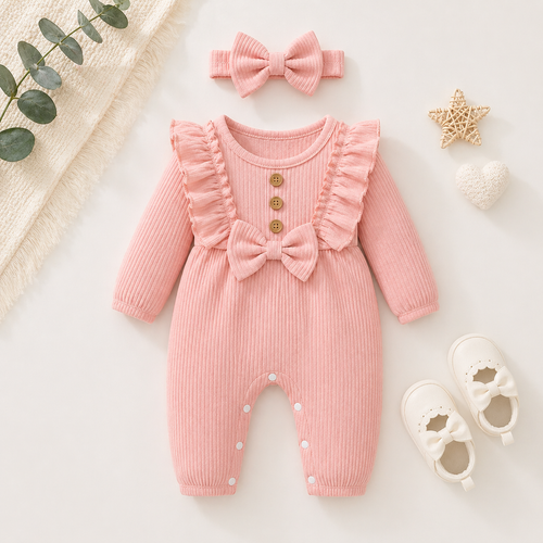 Blush Belle Ruffle Romper Set